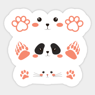 face and footprint of animals Sticker